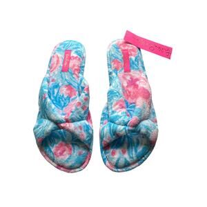 Lilly Pulitzer My Little Peony Terry Cloth Slippers | 9/10 NWT